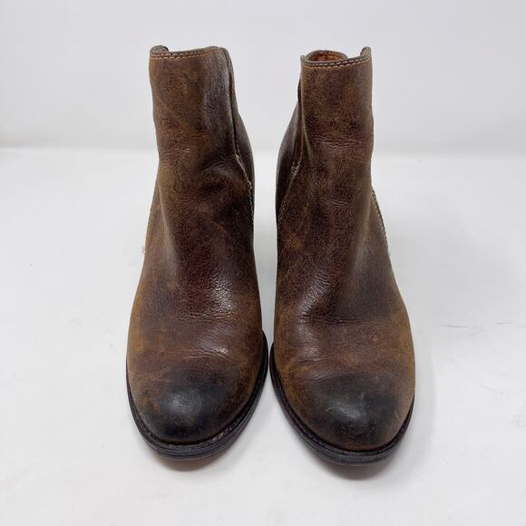 Sofft Womens 6.5 Brown Distressed Side Exposed Zip Ankle Booties Boot Leather - Picture 5 of 12